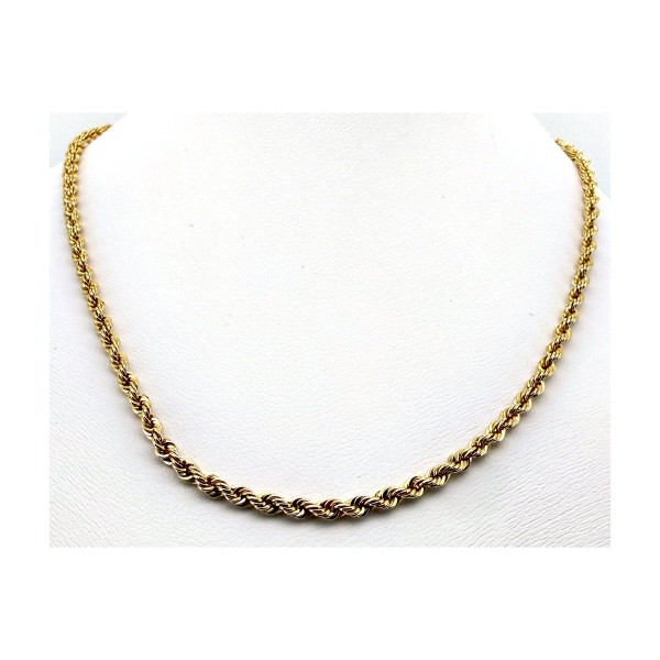 Cadena cordon salomonico de oro 18k 60 cm